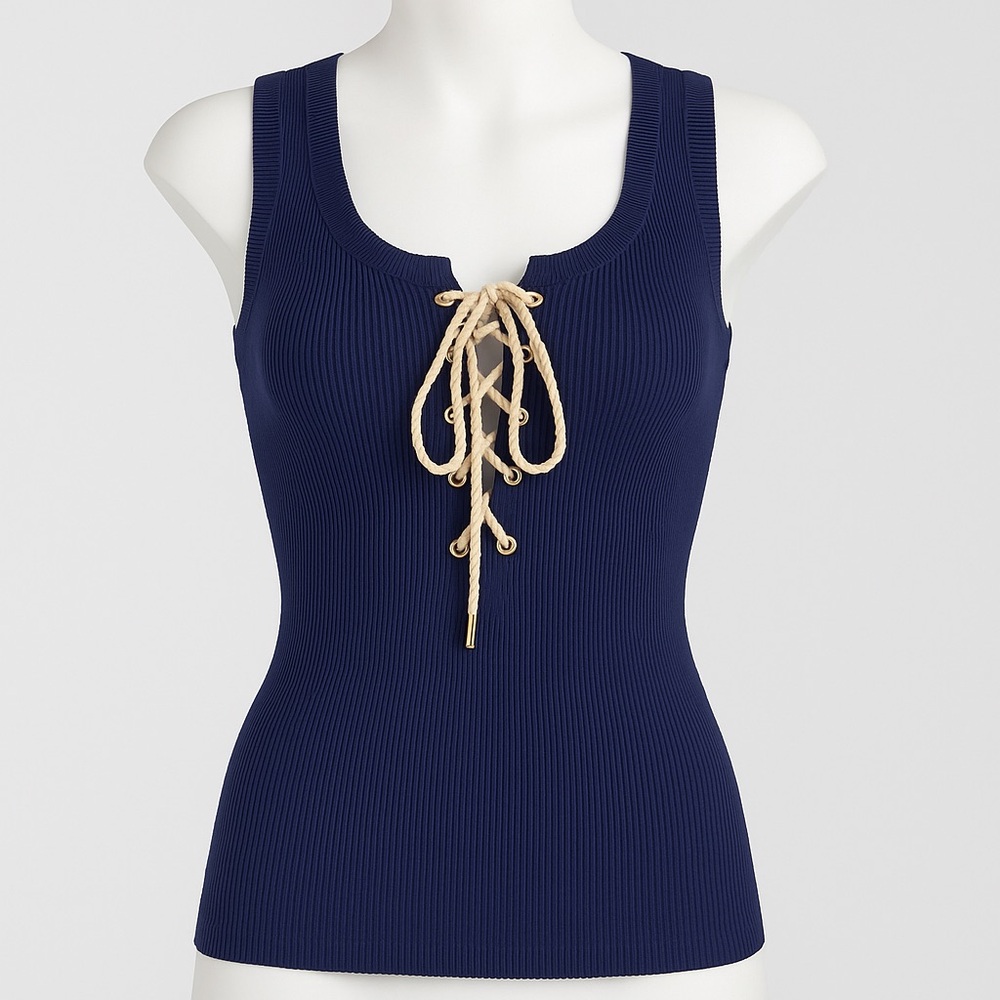 Louis Vuitton Navy Blue Tank Top with Rope Accent - S